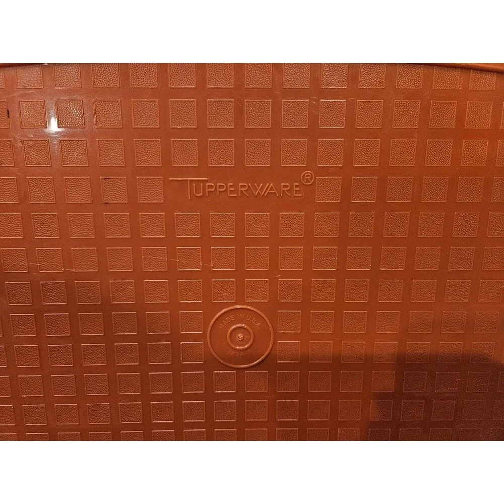 Vintage Tupperware Meat Marinade Tenderizer Container In Brick Red/orange 10